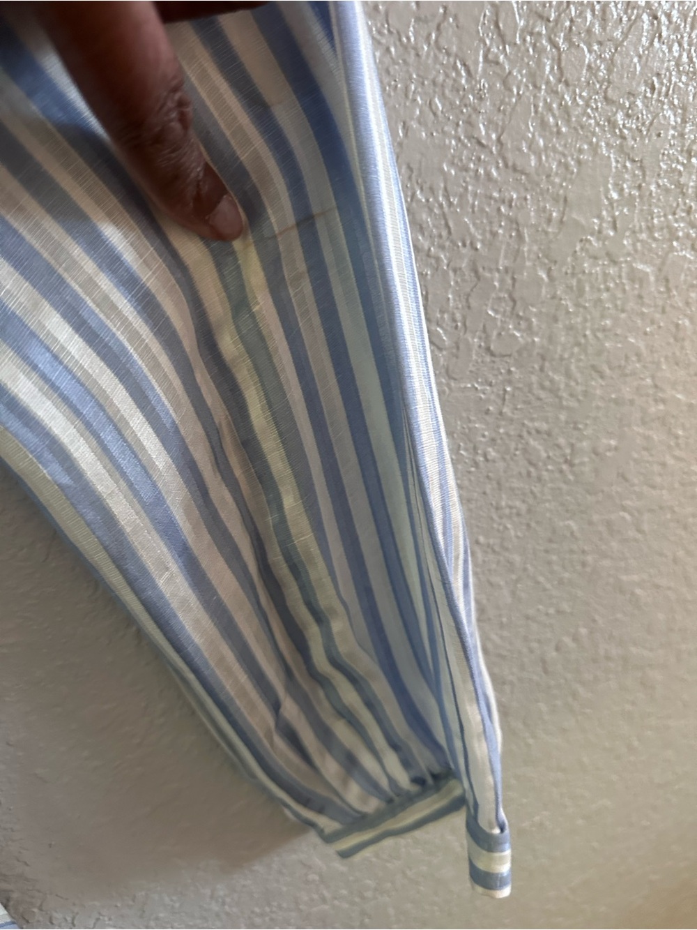 Veronica Beard Jenna Tie Waist Linen Silk Stripe Midi Dress Size 8 Blue White - Picture 8 of 16